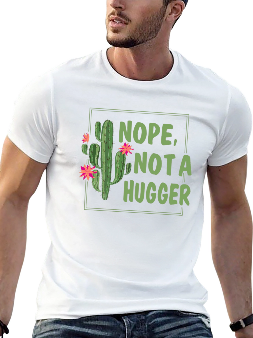 Nope Not a Hugger Cactus T-Shirt