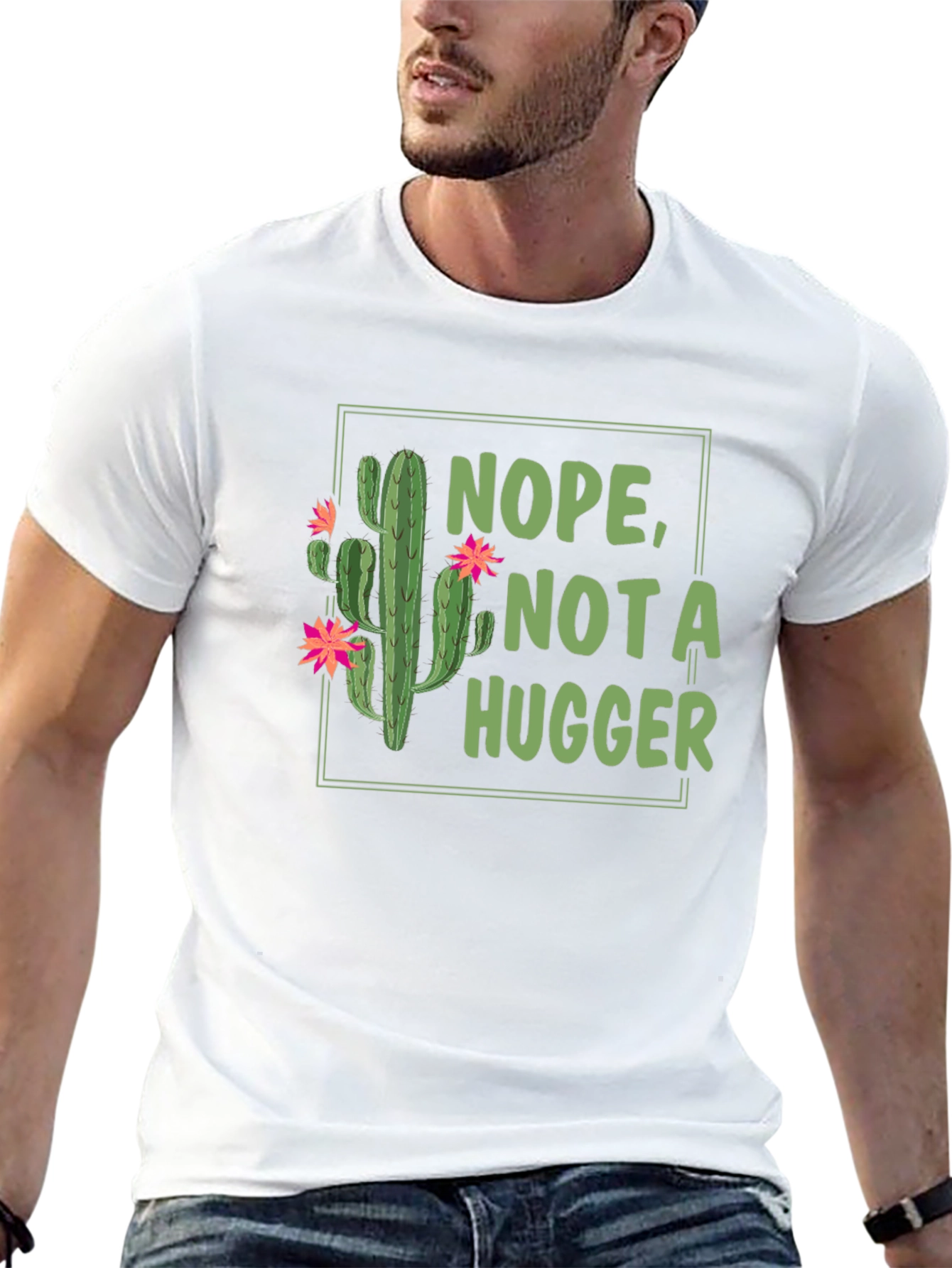 Nope Not a Hugger Cactus T-Shirt