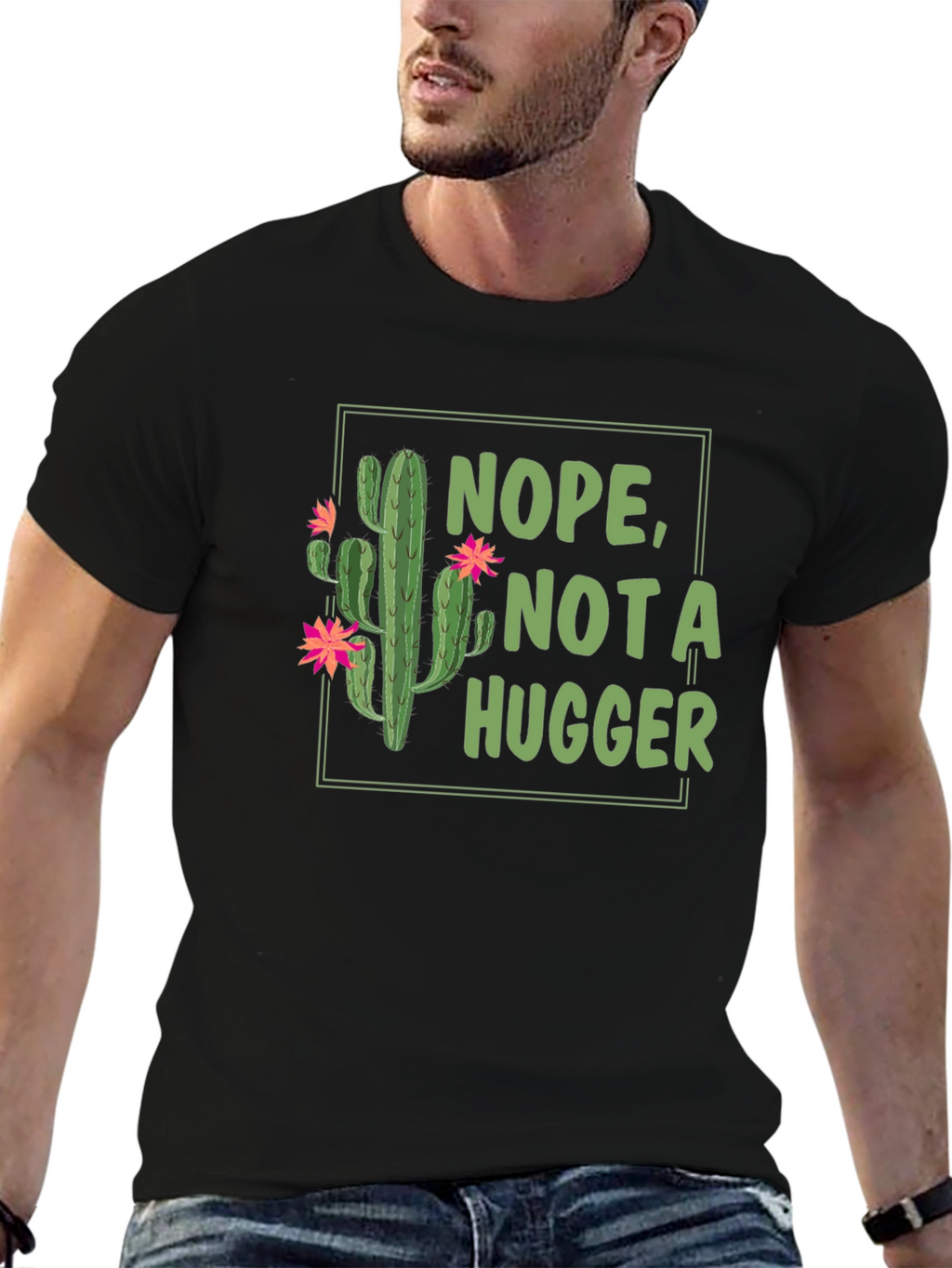 Nope Not a Hugger Cactus T-Shirt