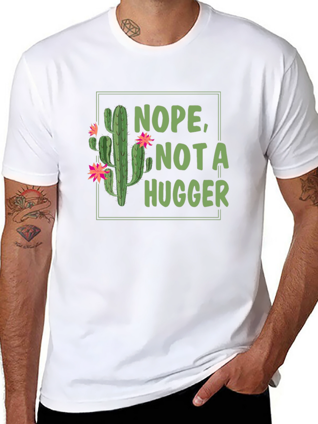 Nope Not a Hugger Cactus T-Shirt