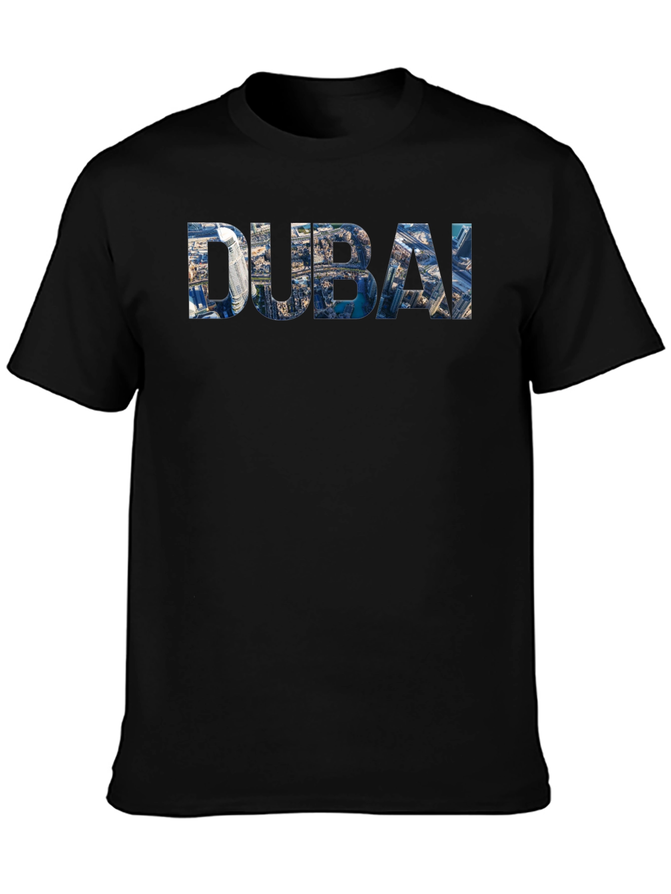 Dubai Skyline Graphic Print Crew Neck T-Shirt