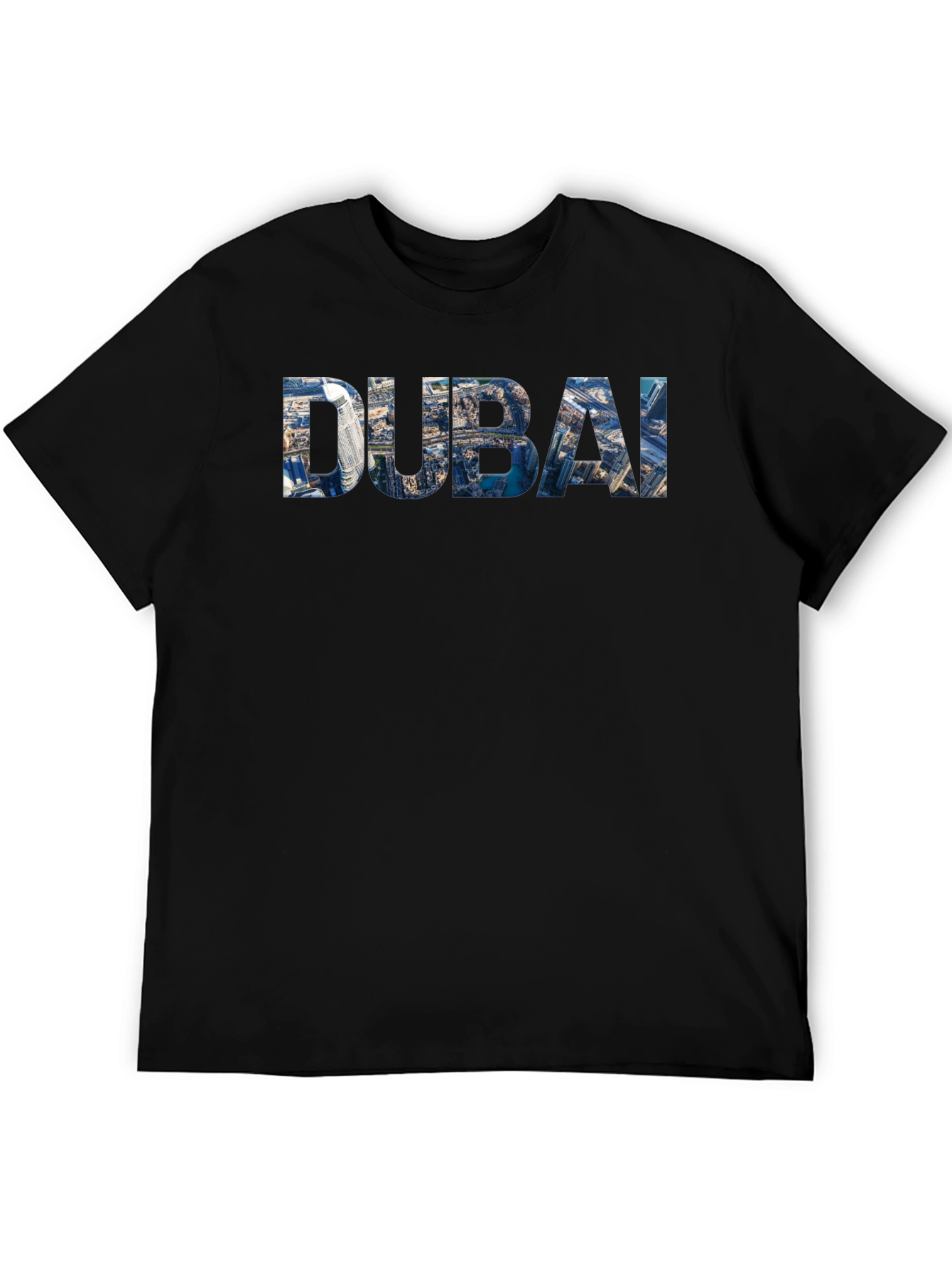 Dubai Skyline Graphic Print Crew Neck T-Shirt