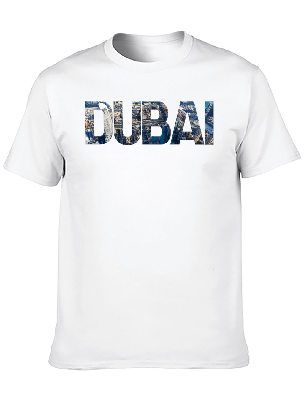 Dubai Skyline Graphic Print Crew Neck T-Shirt