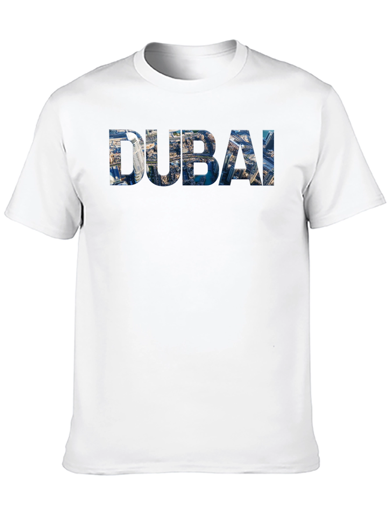 Dubai Skyline Graphic Print Crew Neck T-Shirt