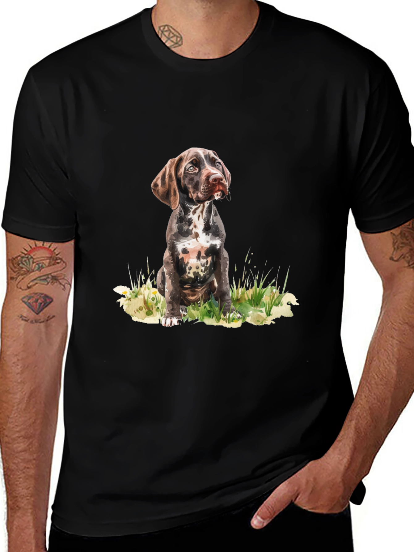 German Shorthaired Pointer Puppy T-Shirt – Realistic Dog Graphic Tee