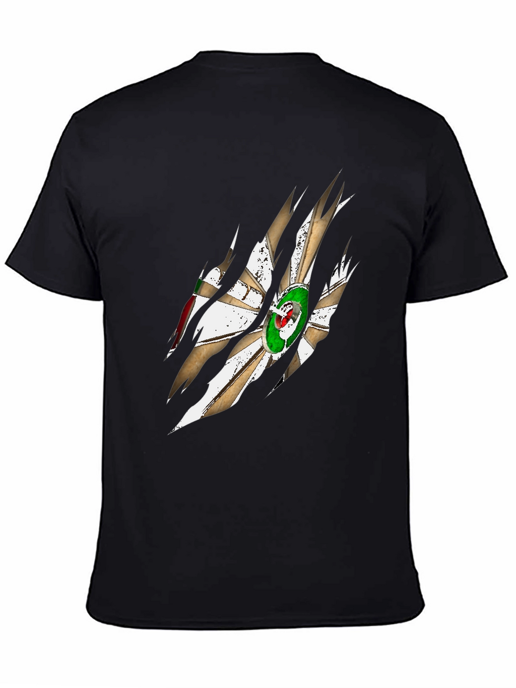 Algeria Flag Claw Mark Graphic Mens T-Shirt