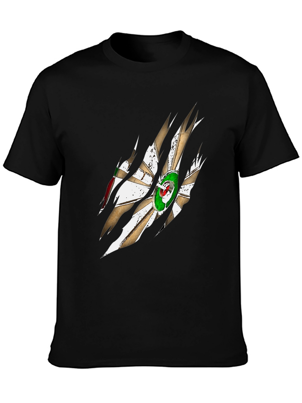 Algeria Flag Claw Mark Graphic Mens T-Shirt