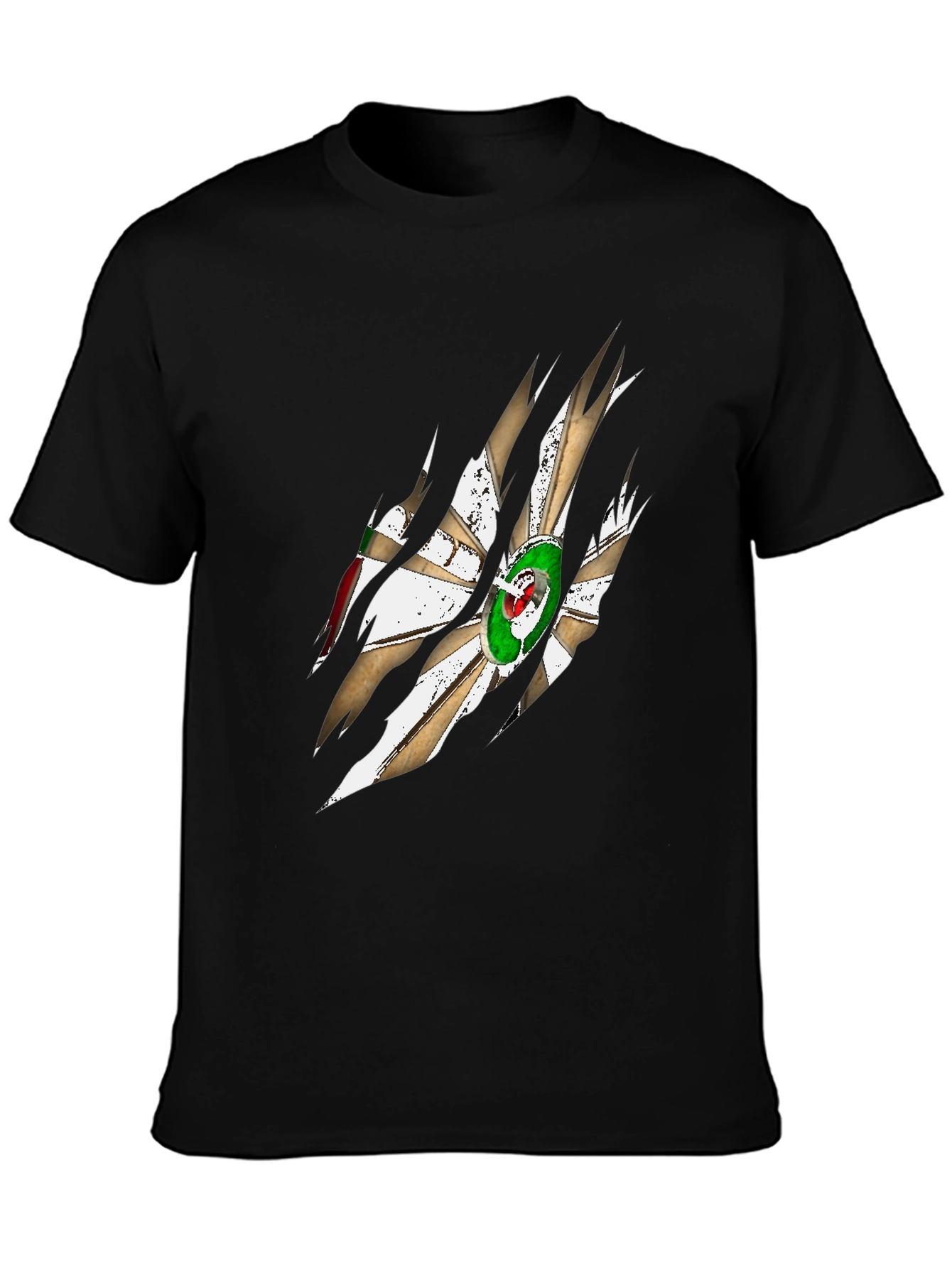 Algeria Flag Claw Mark Graphic Mens T-Shirt
