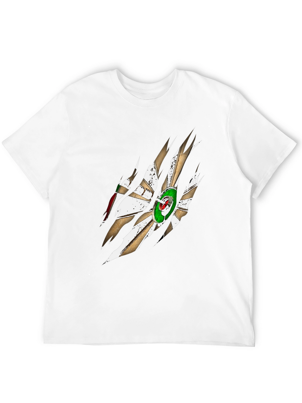 Algeria Flag Claw Mark Graphic Mens T-Shirt