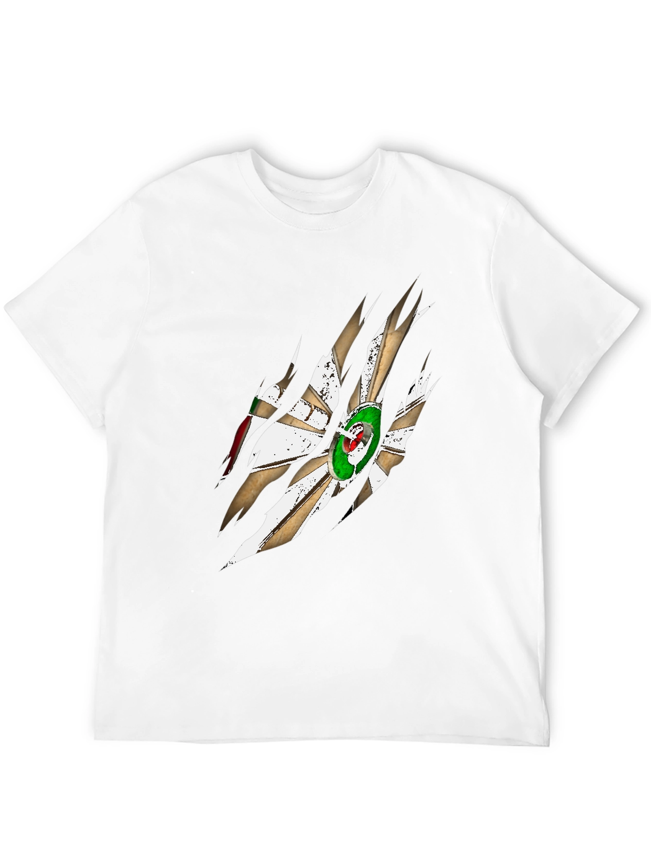 Algeria Flag Claw Mark Graphic Mens T-Shirt