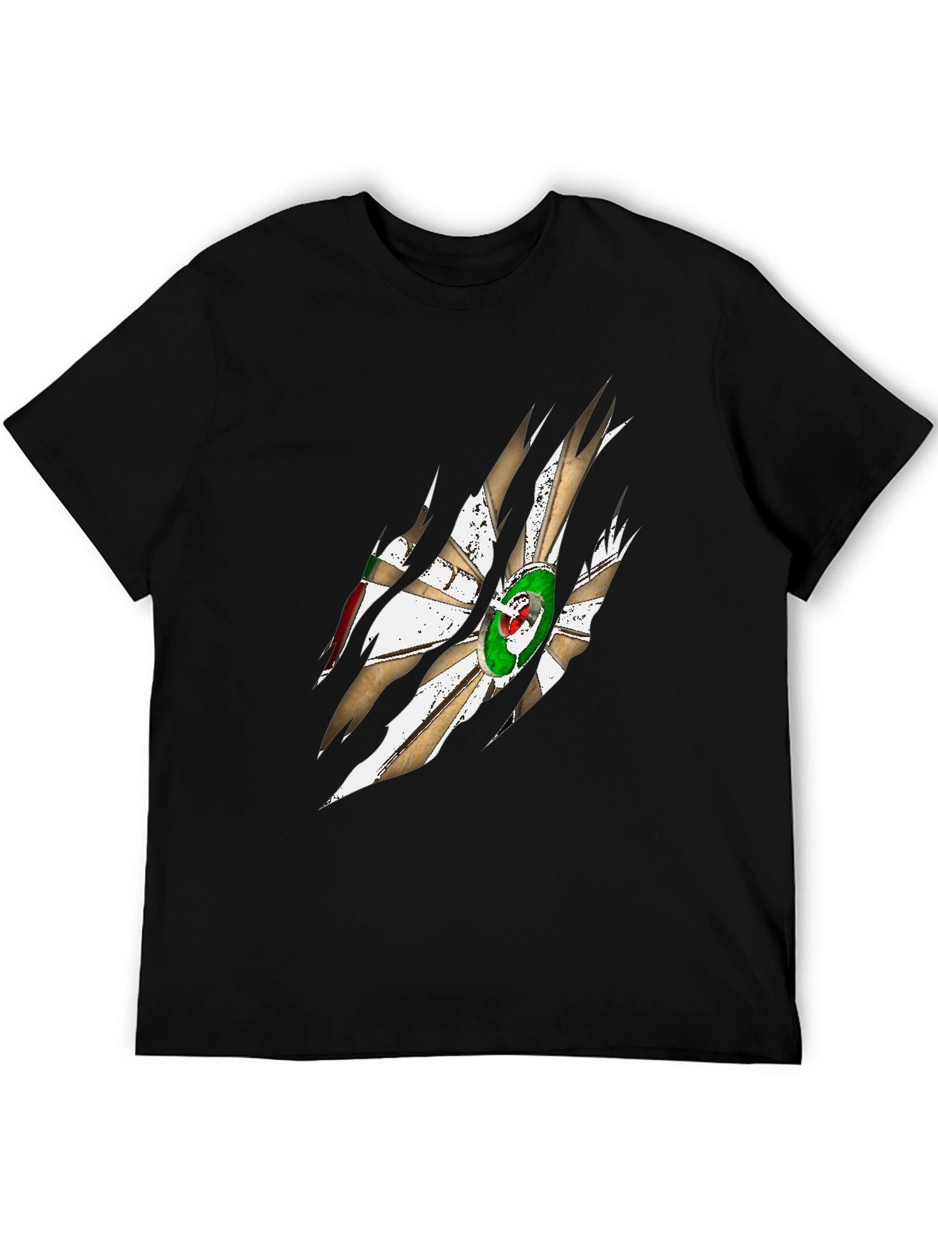 Algeria Flag Claw Mark Graphic Mens T-Shirt