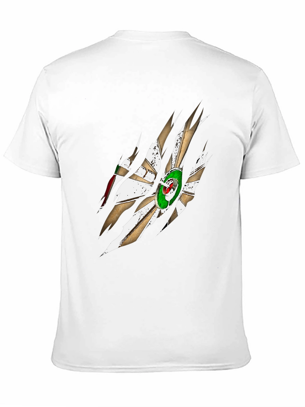 Algeria Flag Claw Mark Graphic Mens T-Shirt