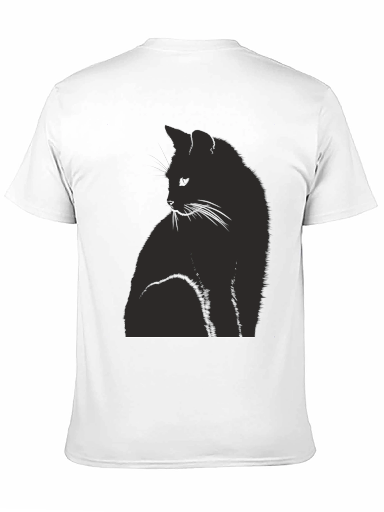 Black Cat Silhouette Graphic T-Shirt