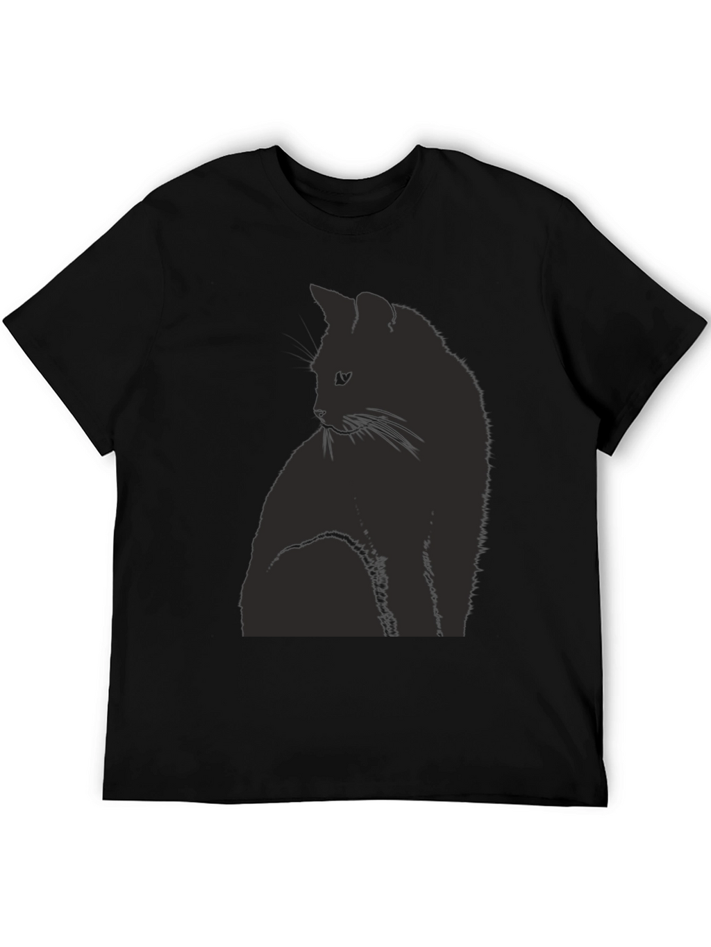 Black Cat Silhouette Graphic T-Shirt