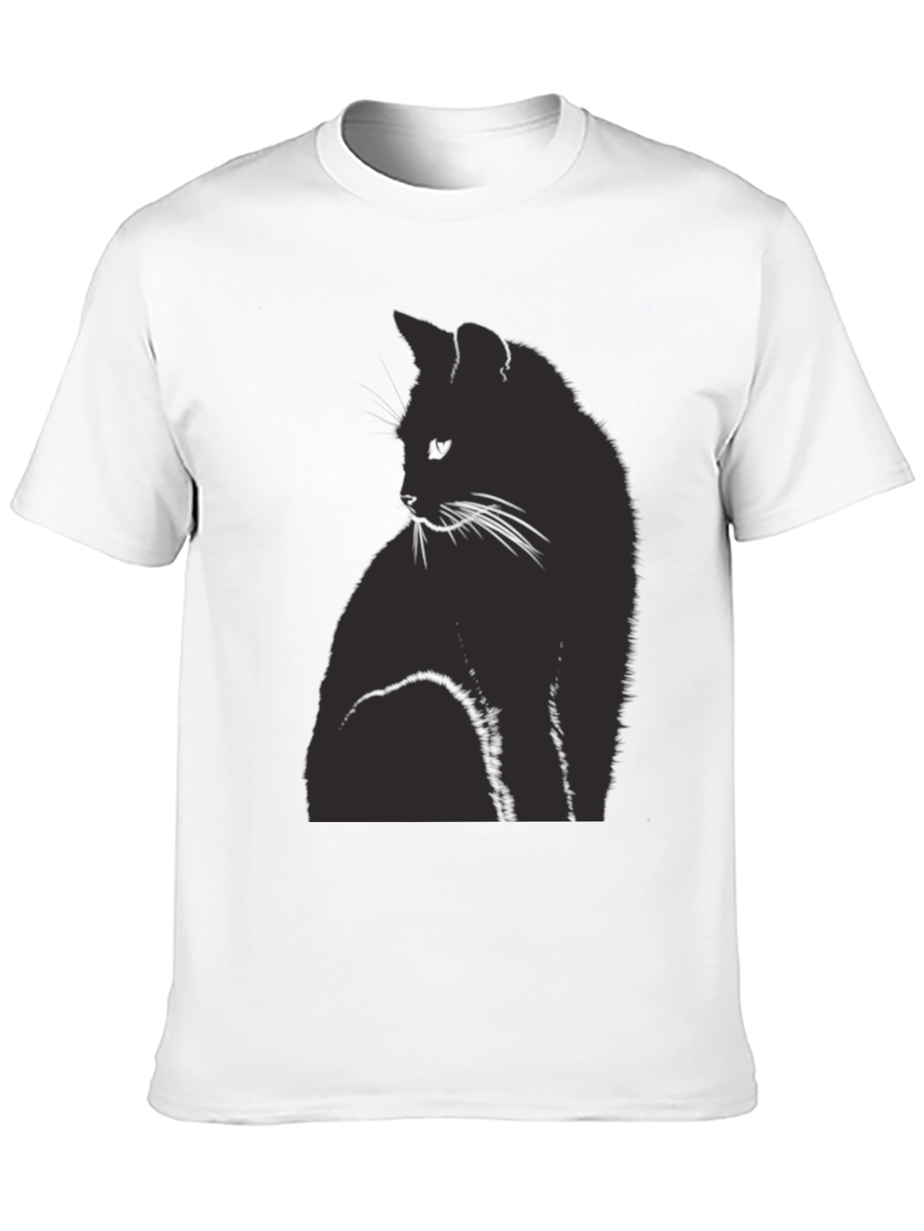 Black Cat Silhouette Graphic T-Shirt