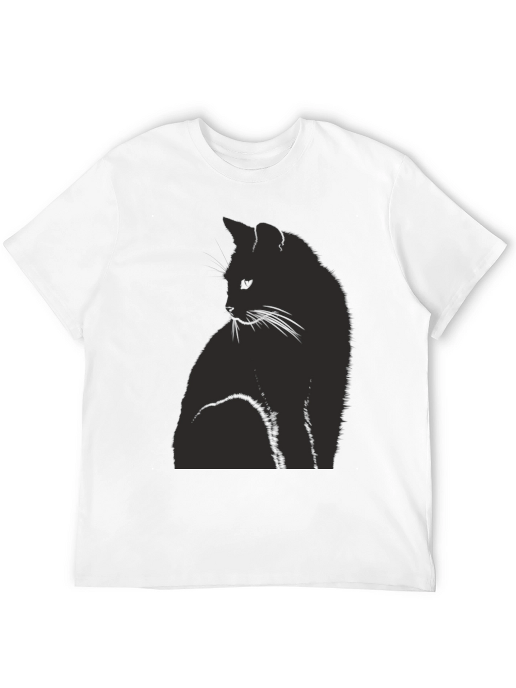 Black Cat Silhouette Graphic T-Shirt