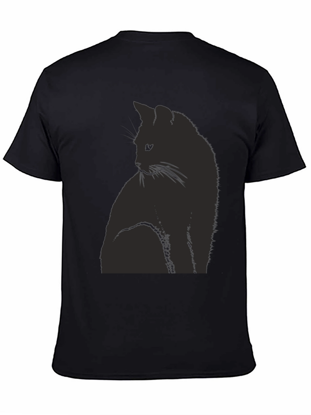 Black Cat Silhouette Graphic T-Shirt