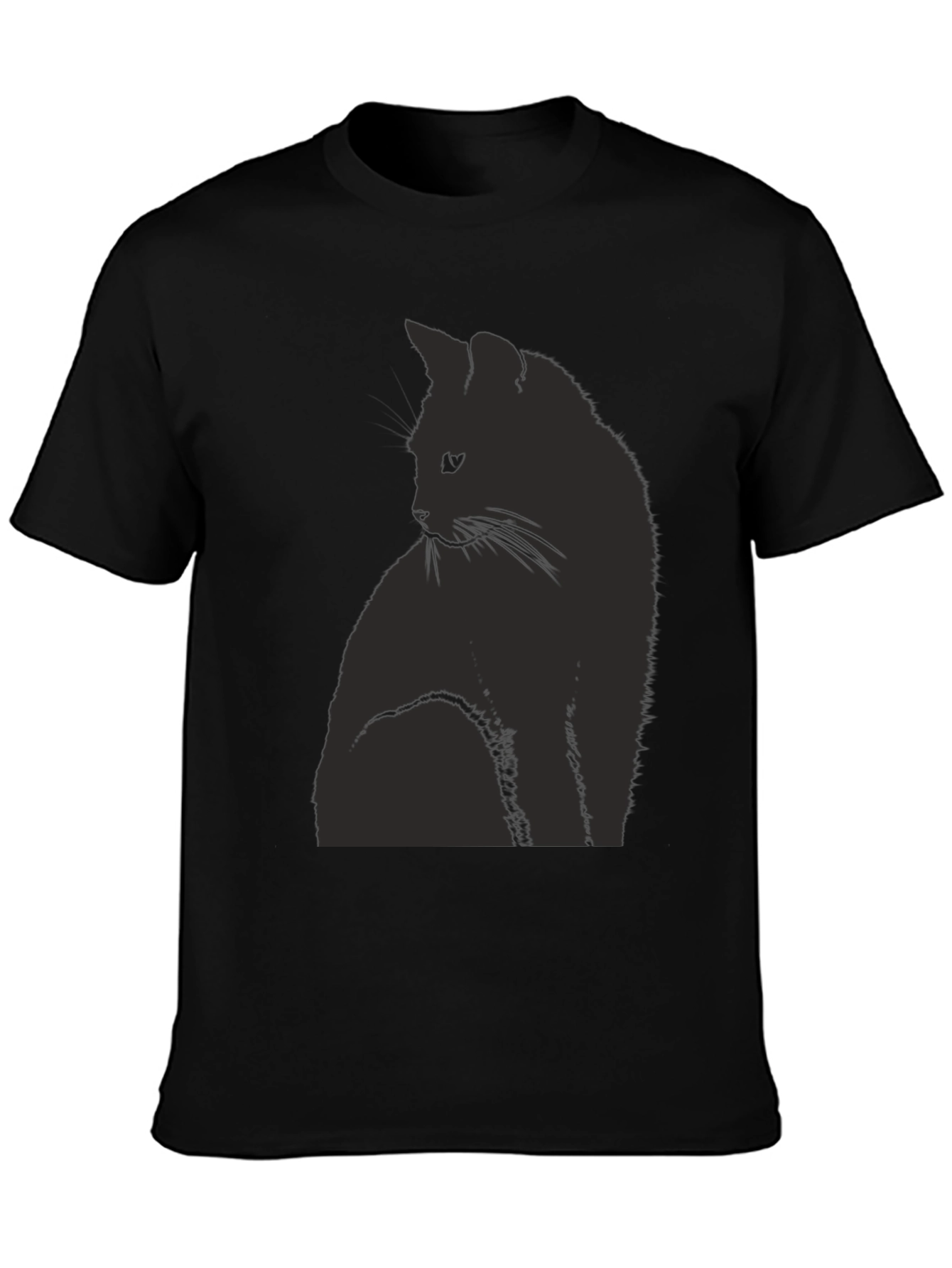Black Cat Silhouette Graphic T-Shirt
