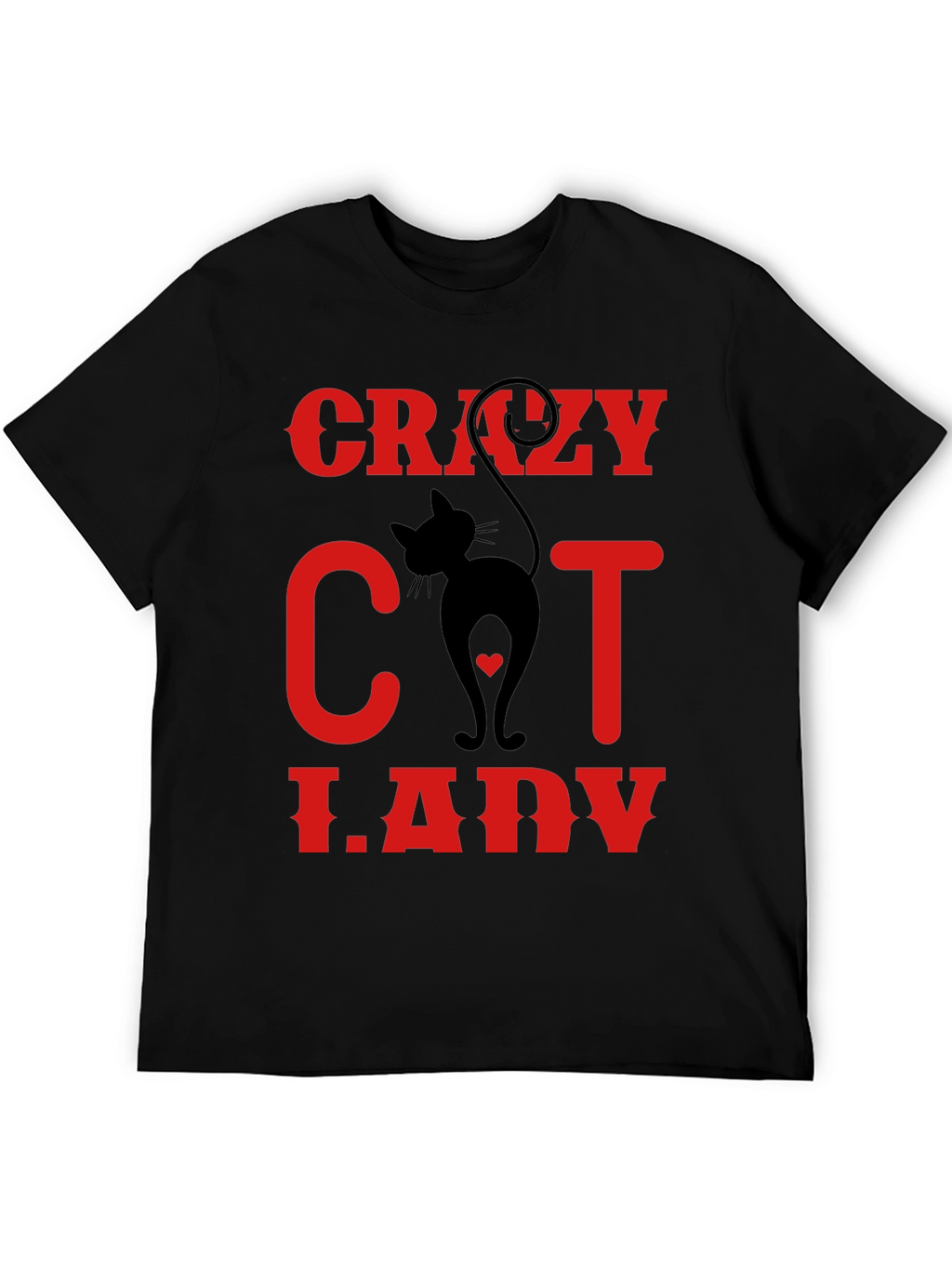 Crazy Cat Lady T-Shirt - Black Novelty Tee