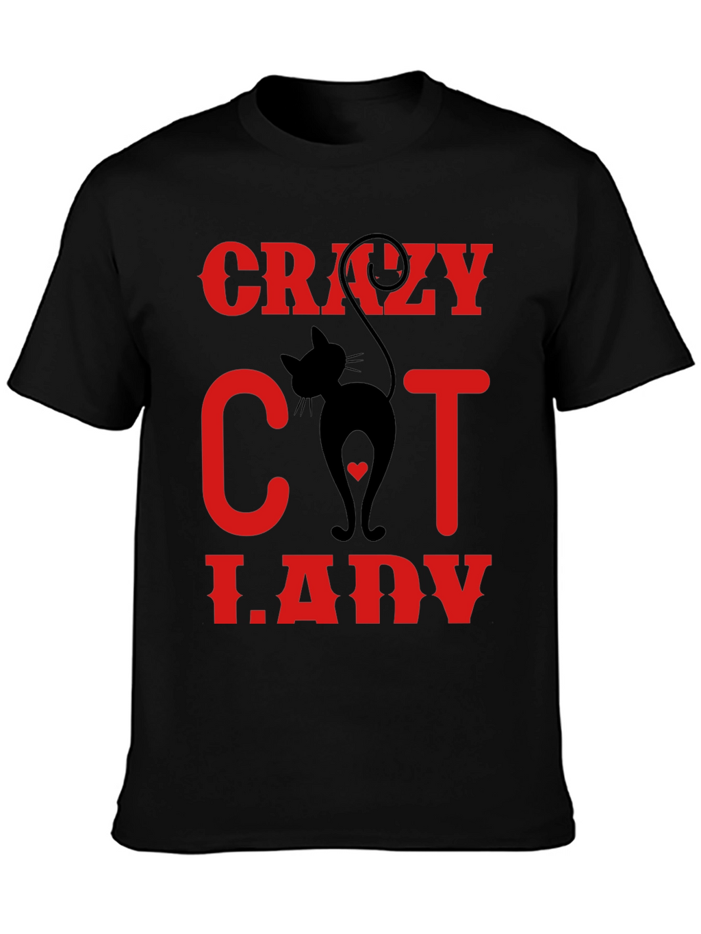 Crazy Cat Lady T-Shirt - Black Novelty Tee