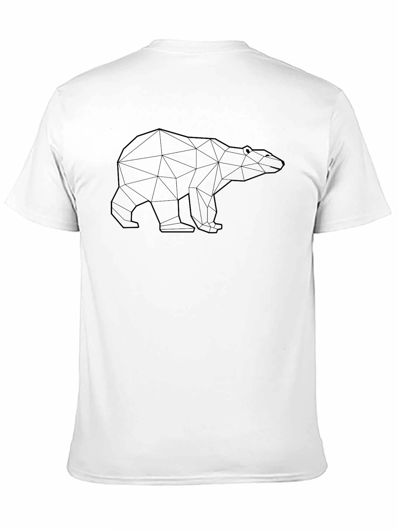 Geometric Polar Bear Graphic Tee - Black