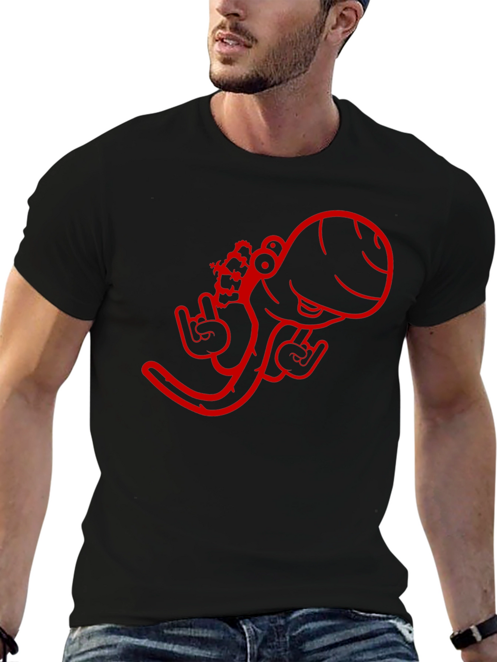 Cool Octopus Graphic Black T-Shirt