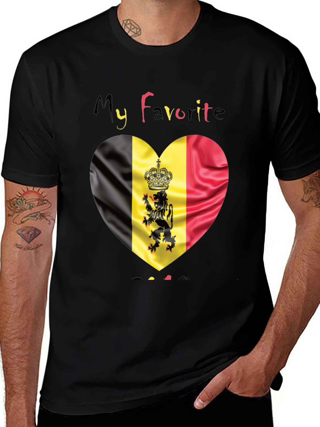 Belgian Pride T-Shirt: My Favorite Heart Flag Tee