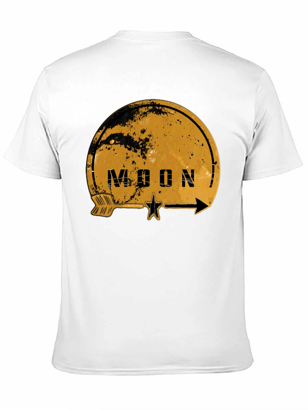 Moon Graphic Print Black T-Shirt