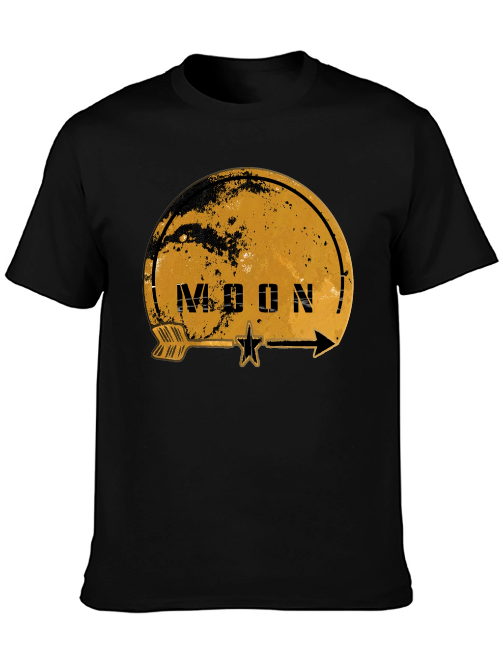Moon Graphic Print Black T-Shirt