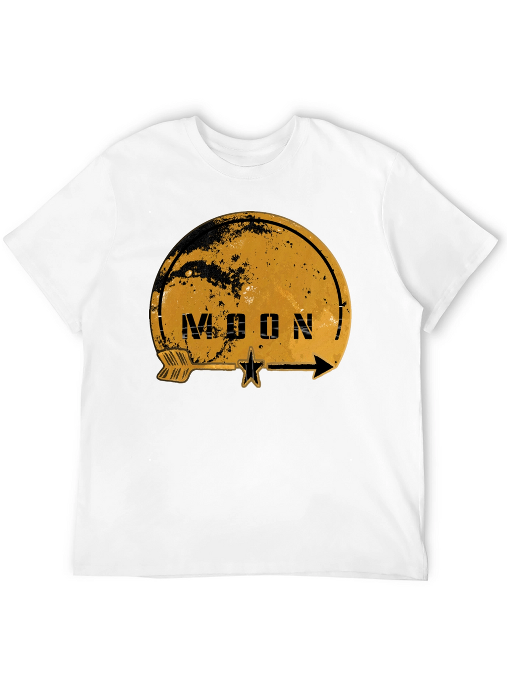 Moon Graphic Print Black T-Shirt