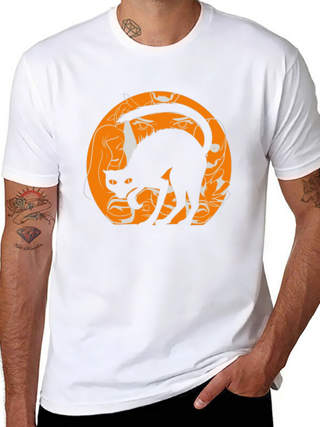 Halloween Black Cat Graphic Tee