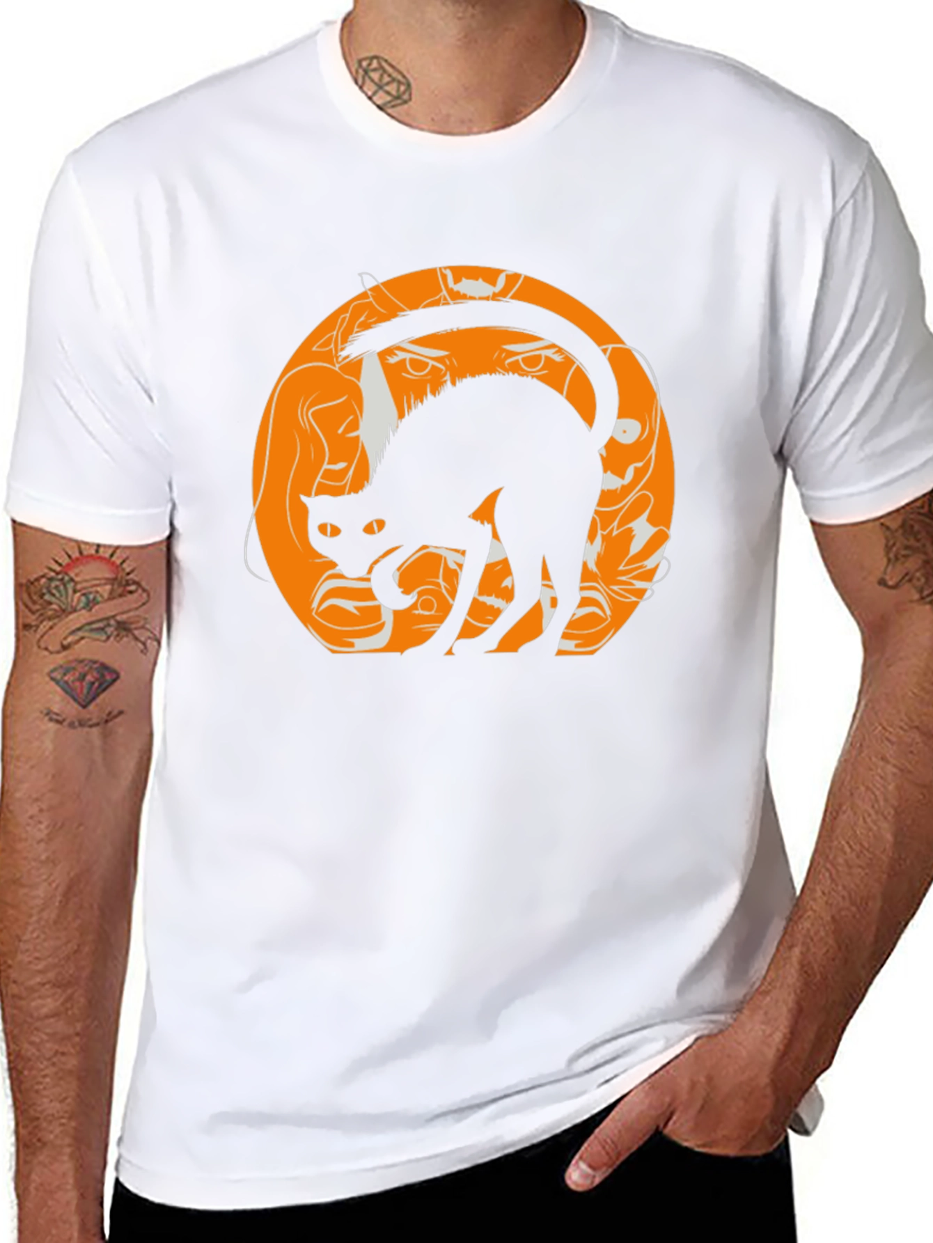 Halloween Black Cat Graphic Tee