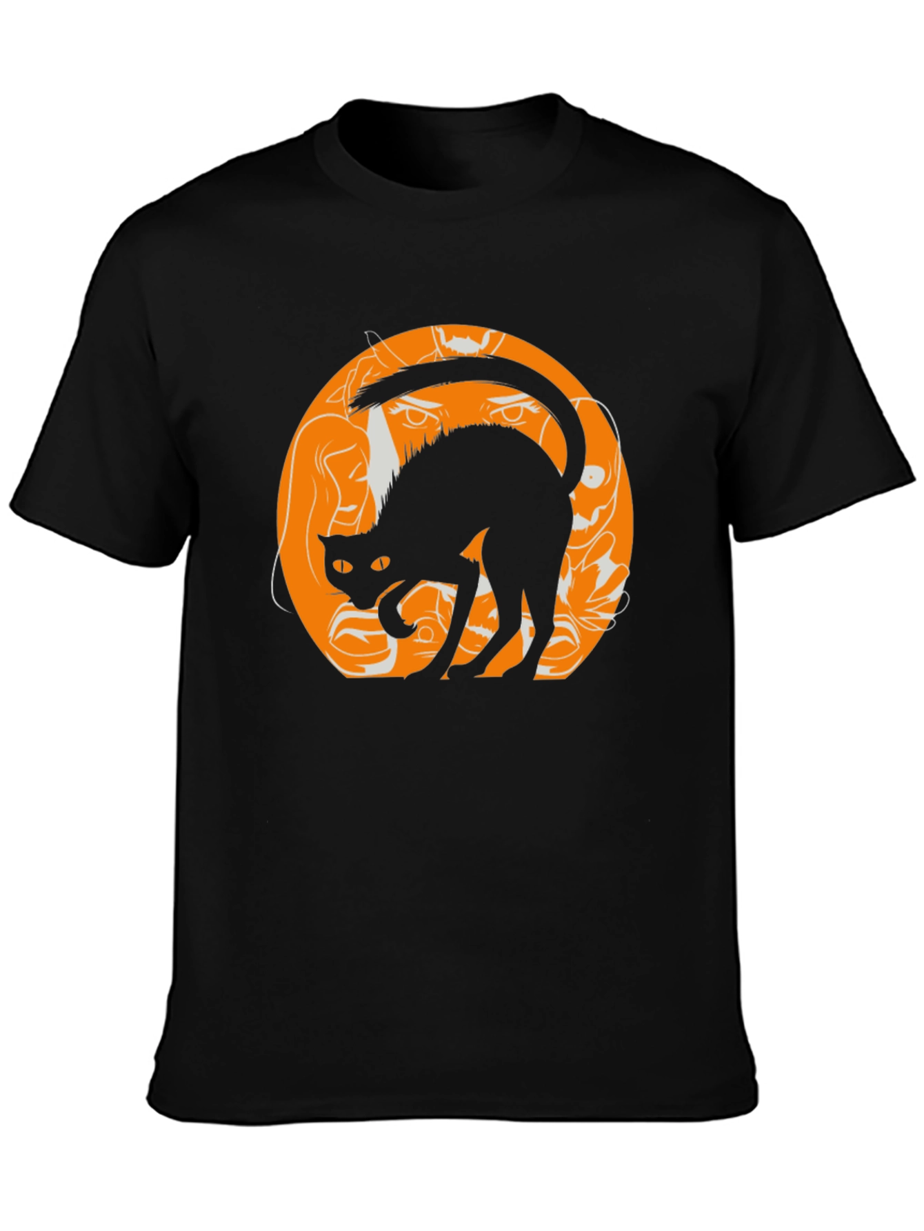 Halloween Black Cat Graphic Tee