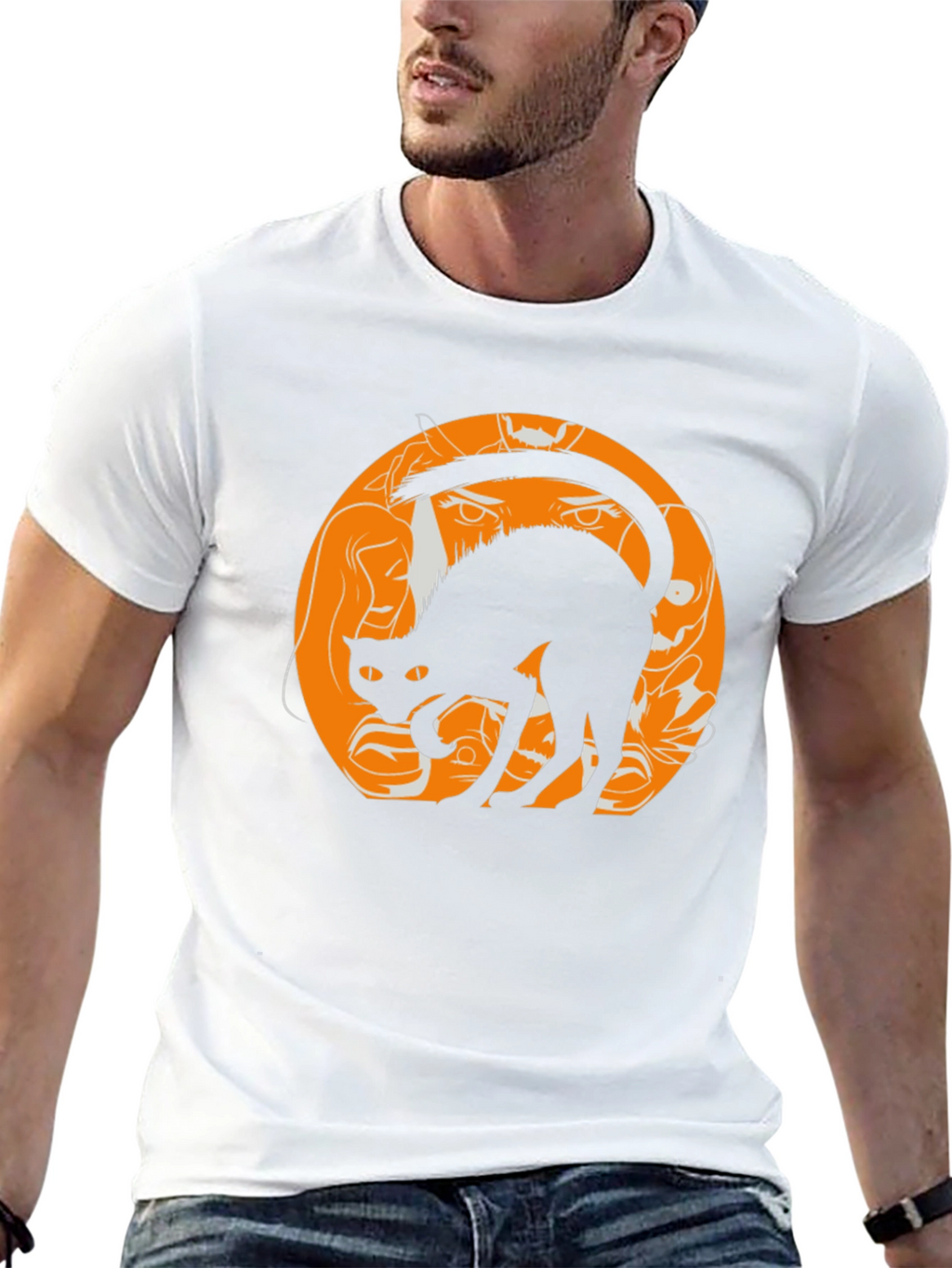 Halloween Black Cat Graphic Tee