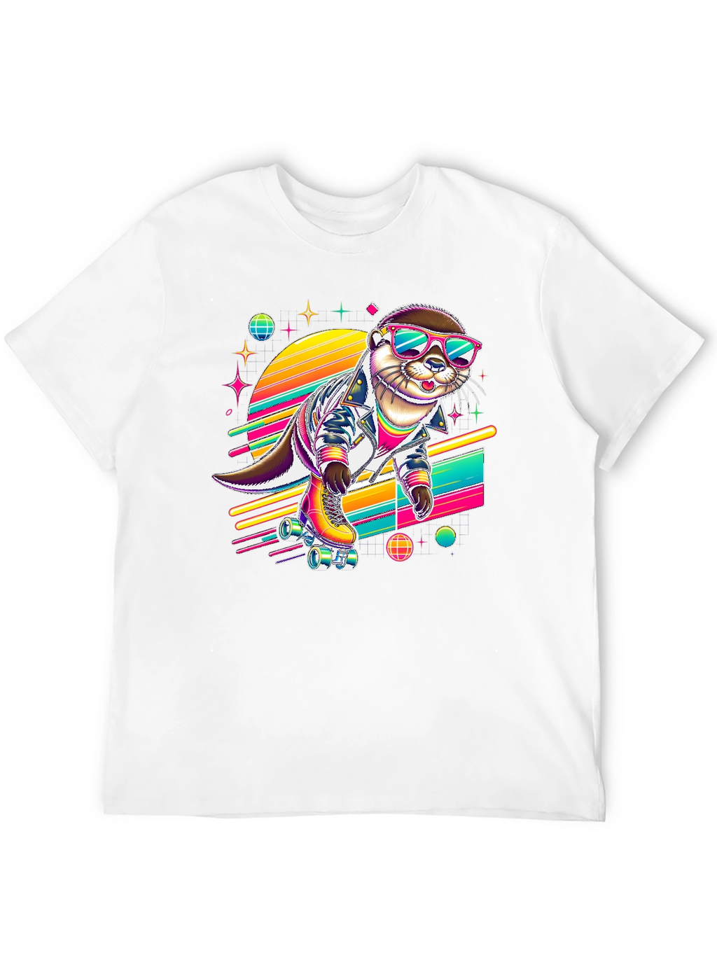 Retro Otter Roller Skate T-Shirt
