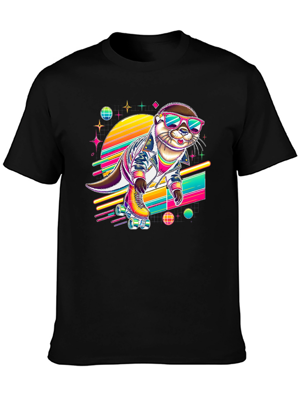 Retro Otter Roller Skate T-Shirt