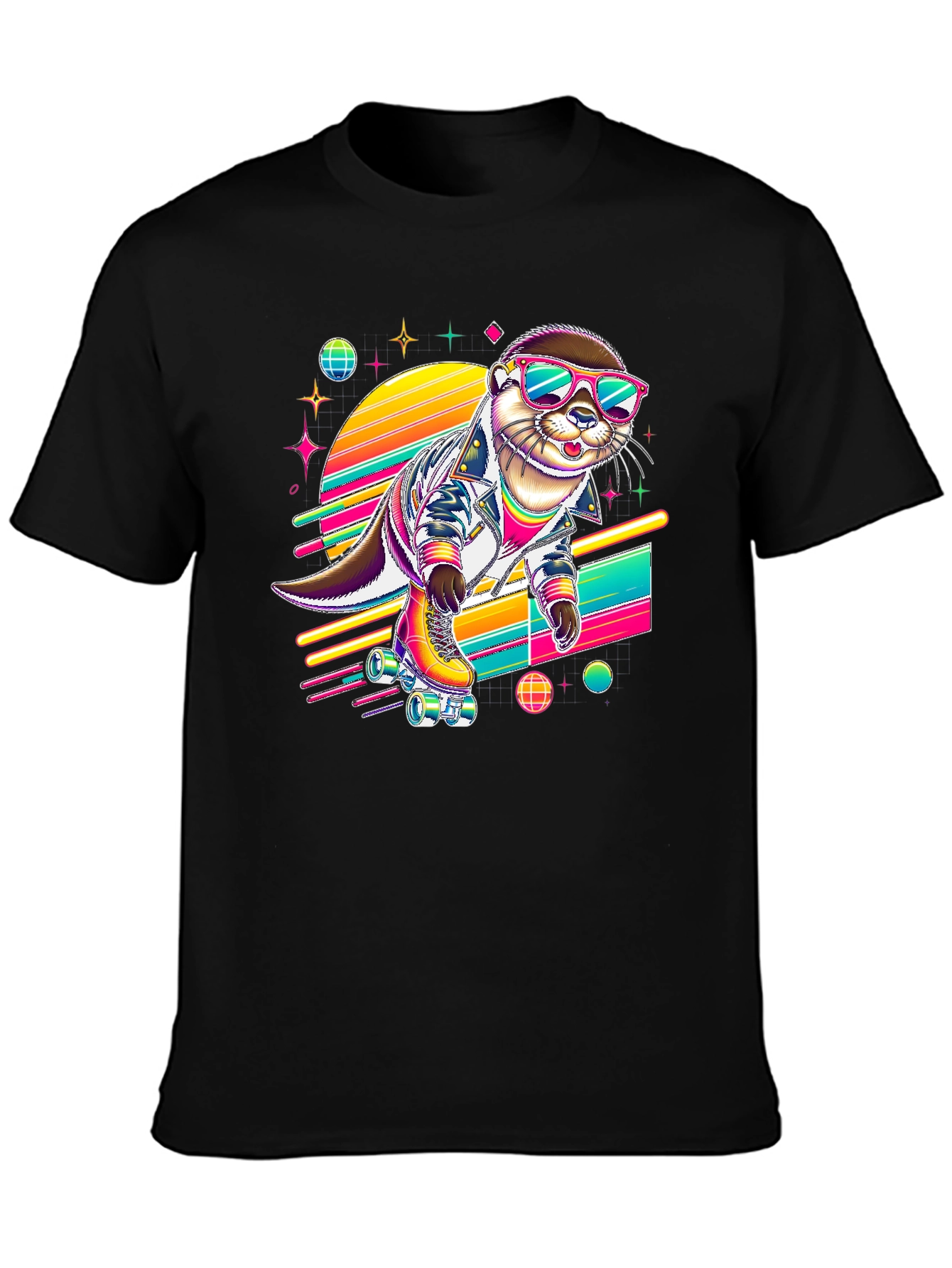 Retro Otter Roller Skate T-Shirt