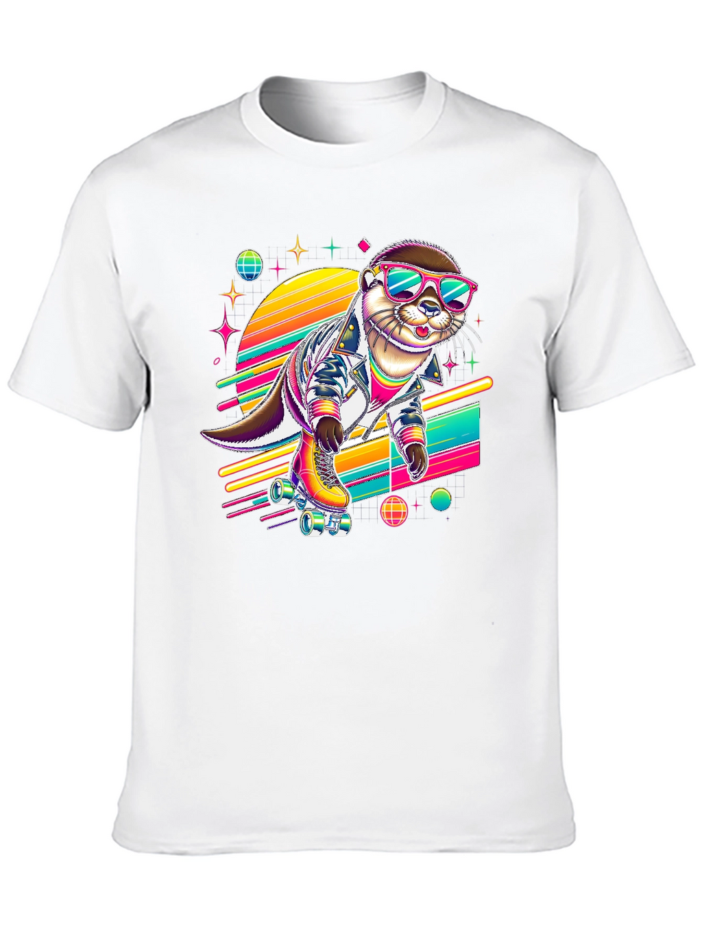 Retro Otter Roller Skate T-Shirt