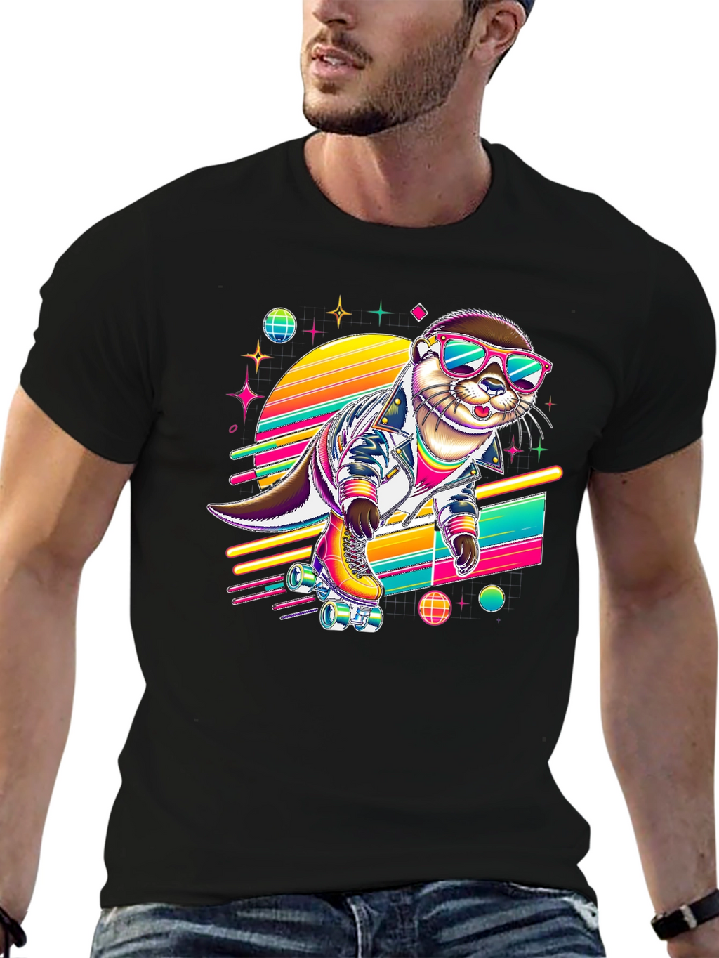 Retro Otter Roller Skate T-Shirt