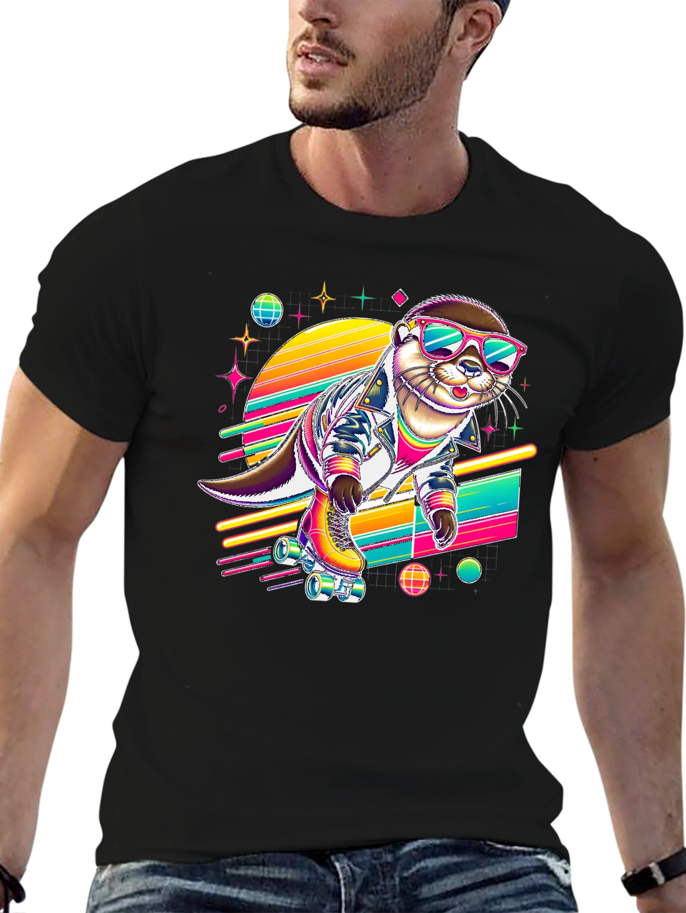 Retro Otter Roller Skate T-Shirt