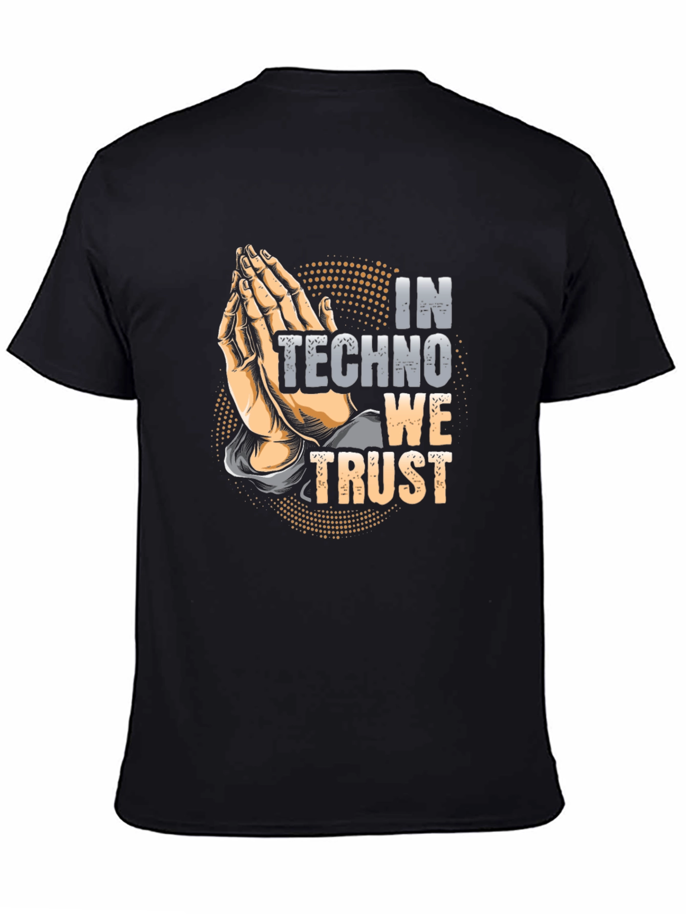 In Techno We Trust Black Graphic Tee