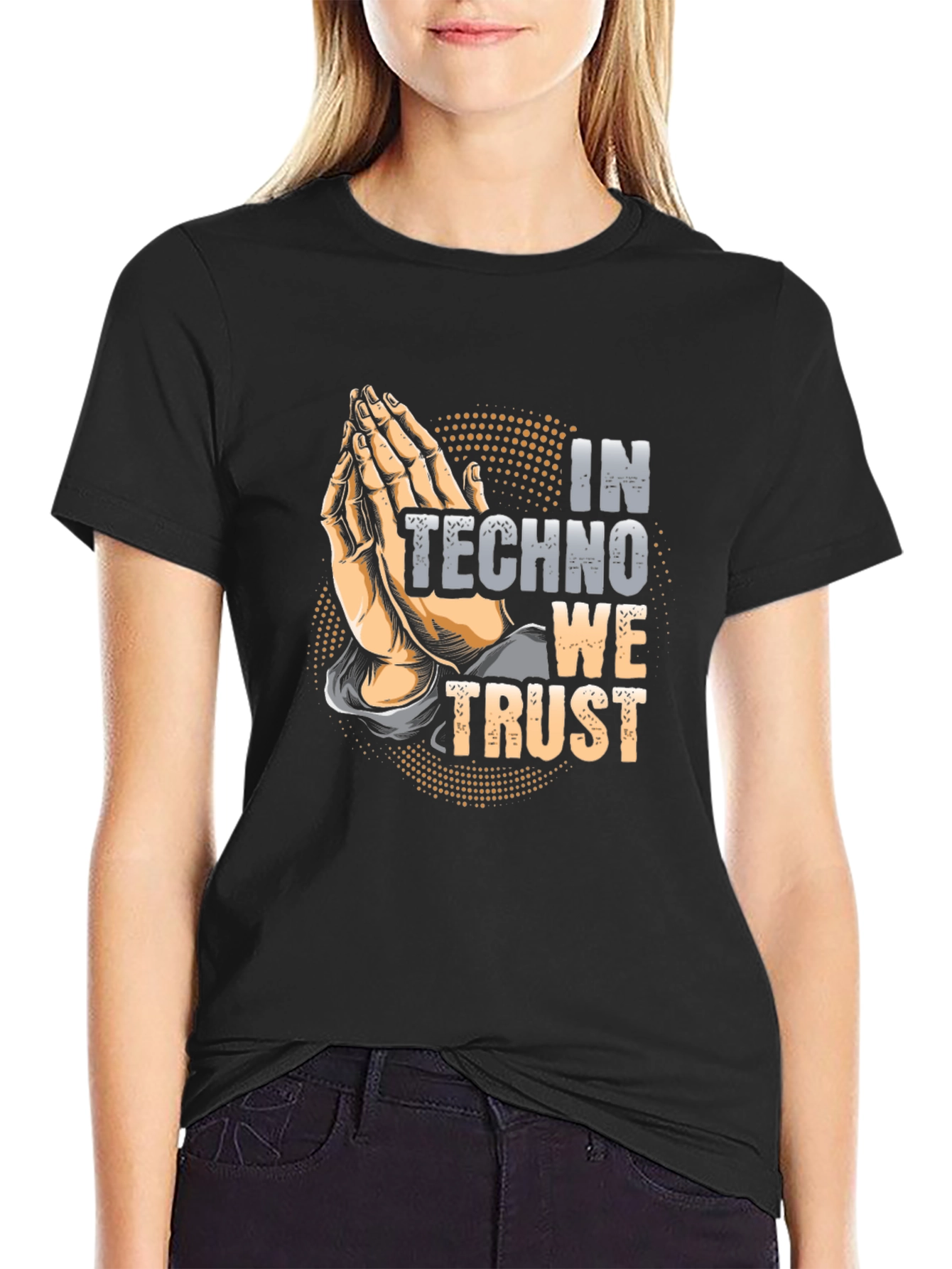 In Techno We Trust Black Graphic Tee