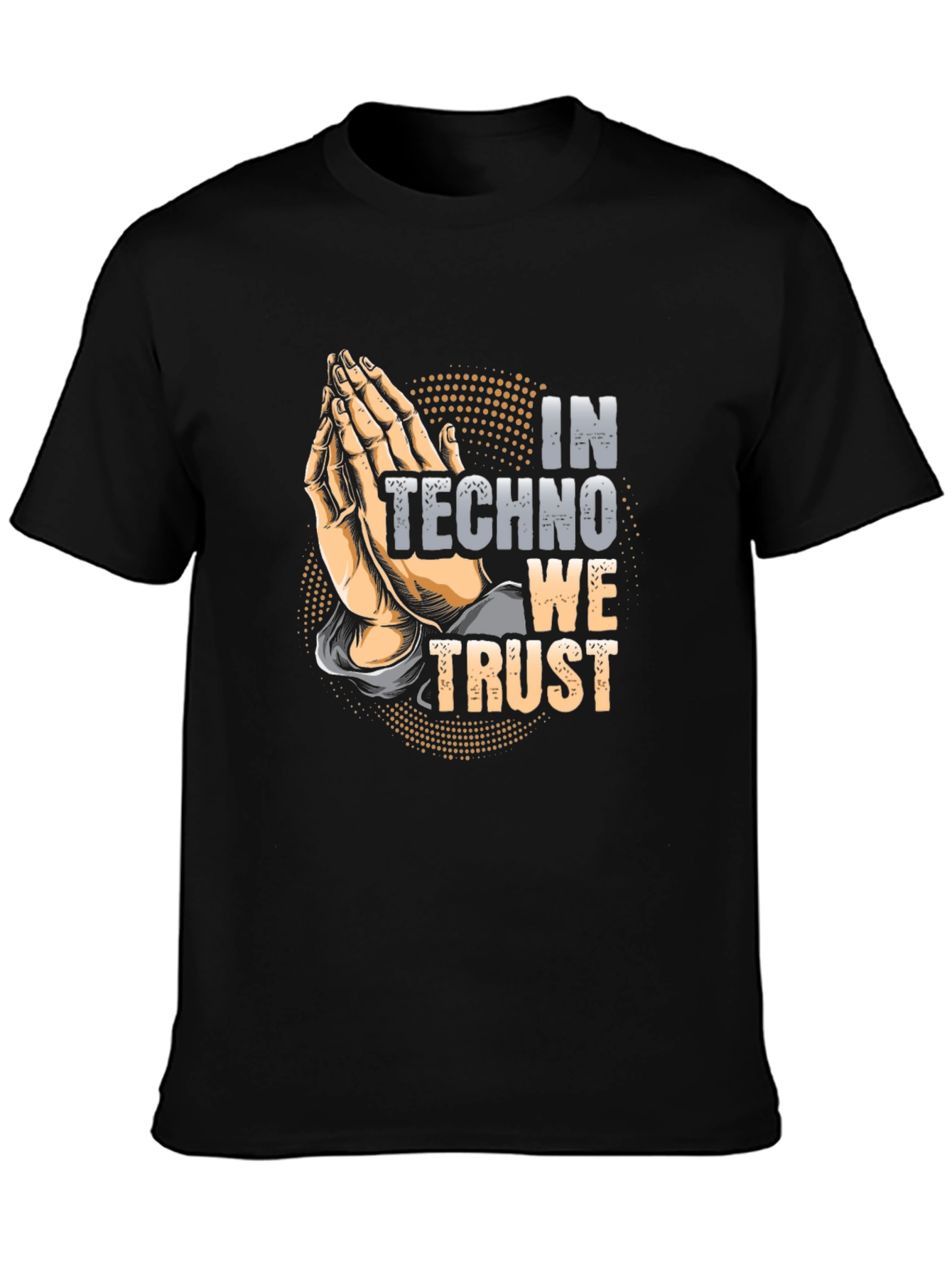 In Techno We Trust Black Graphic Tee