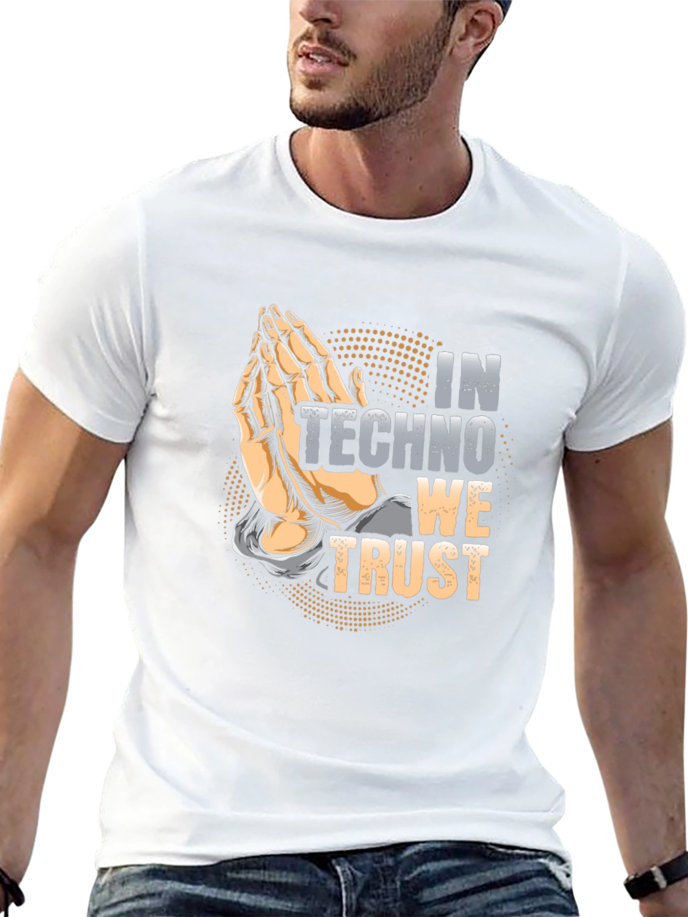 In Techno We Trust Black Graphic Tee