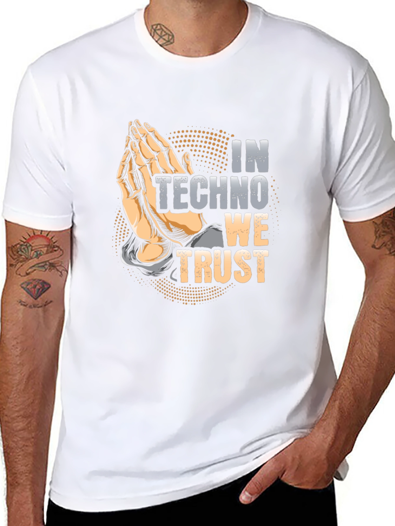In Techno We Trust Black Graphic Tee