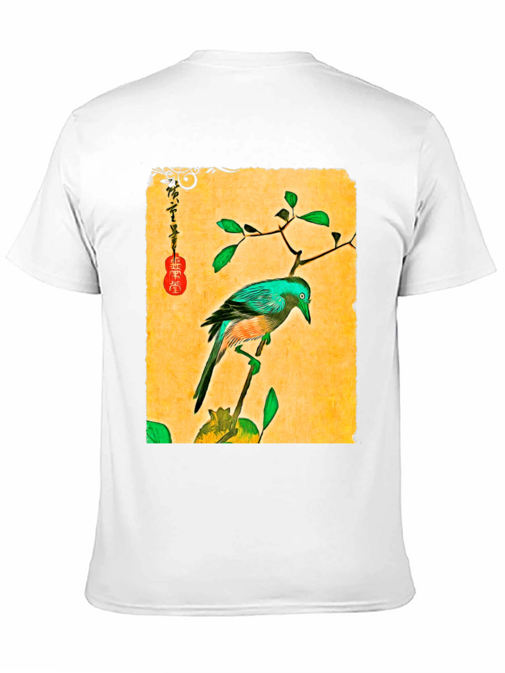 Artistic Bird Print T-Shirt