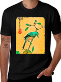 Artistic Bird Print T-Shirt