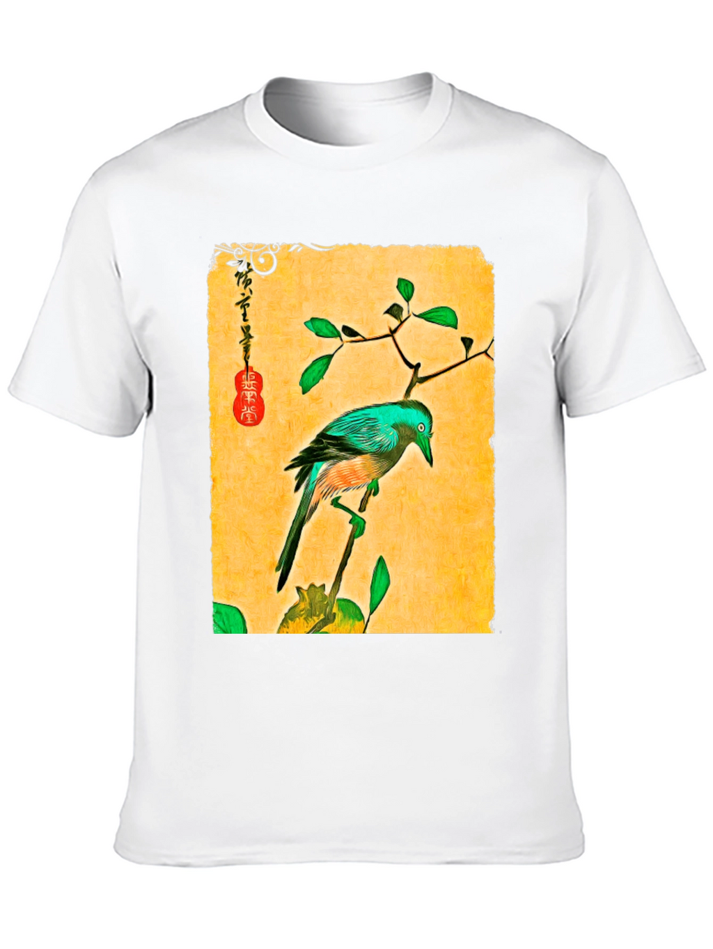 Artistic Bird Print T-Shirt