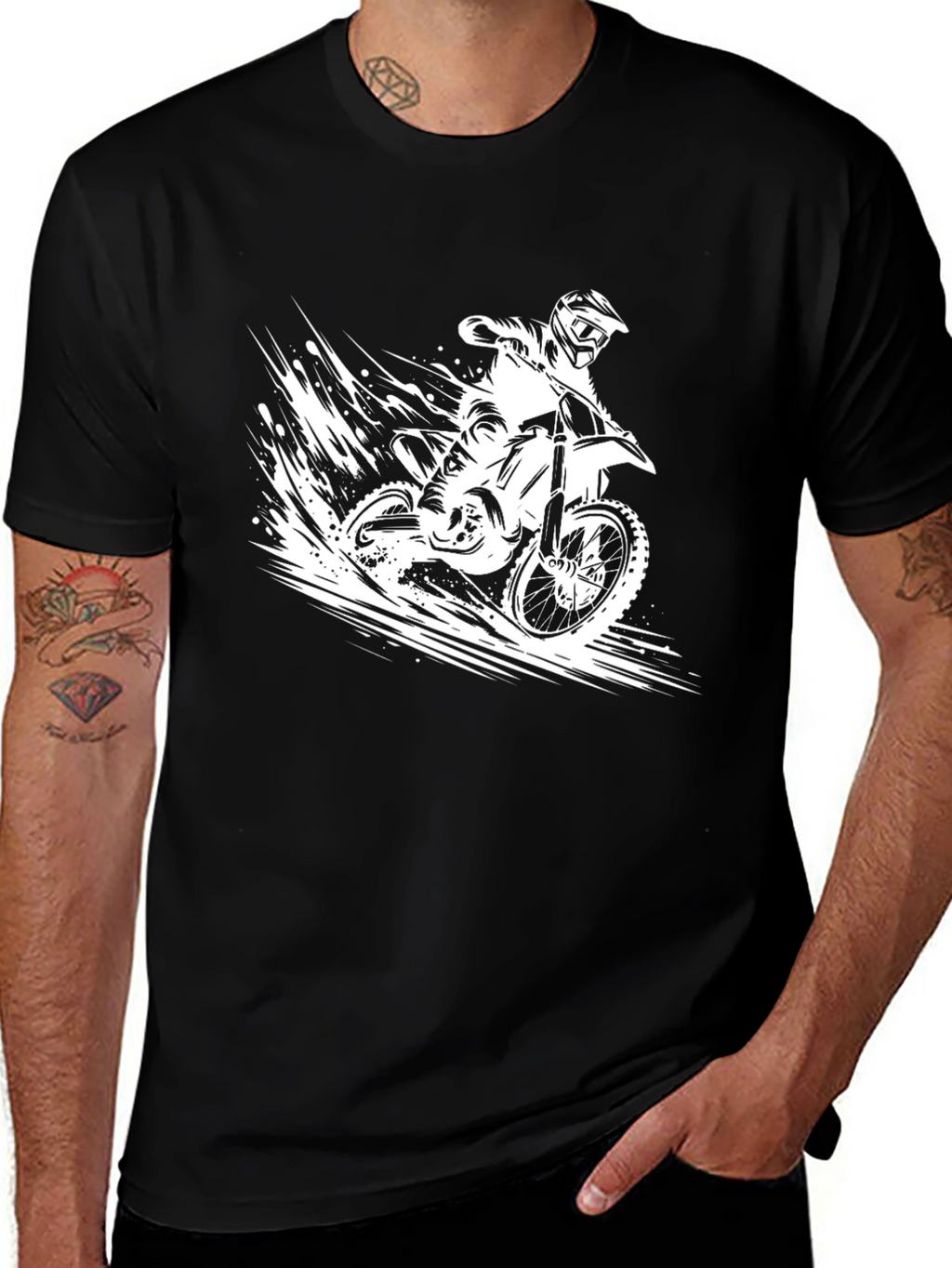 Motorcross Rider Black Graphic Tee