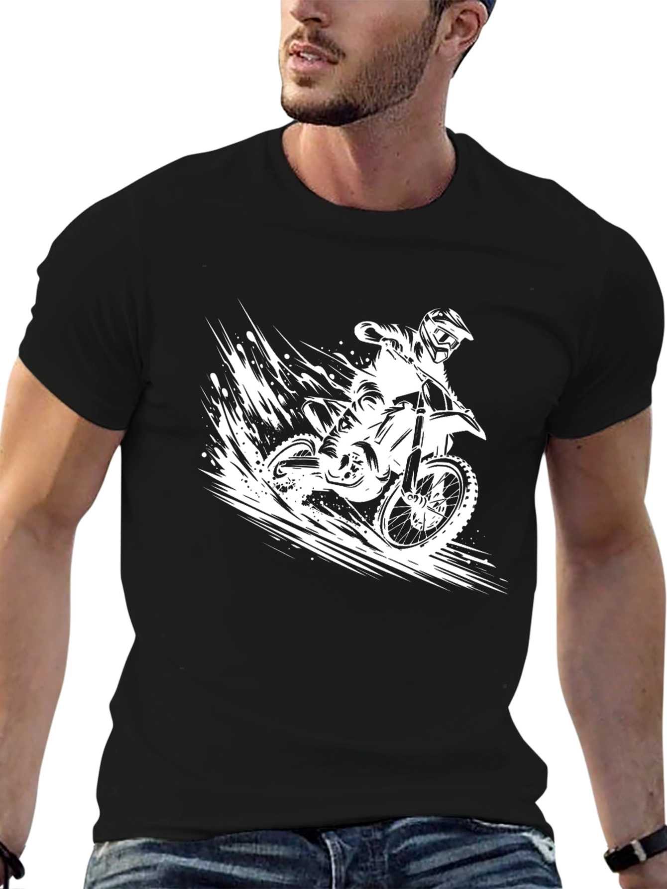 Motorcross Rider Black Graphic Tee
